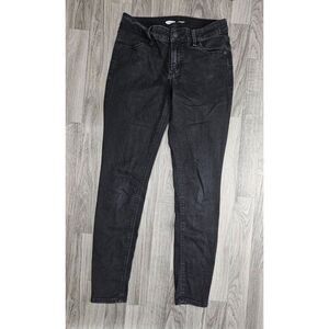 (3/$35) Old Navy Womens Size 2 Super Skinny Mid Rise Grey Black Denim Jeans
